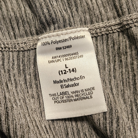 Athletic Works Women's Striped V-Neck Large Gray Short Sleeve Top - Picture 2 of 6